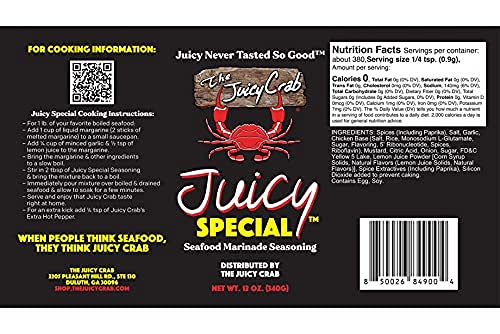 The Juicy Crab Kitchen setup mirrors restaurant flavors with seasoning.