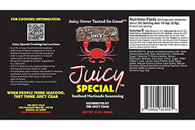 The Juicy Crab Kitchen setup mirrors restaurant flavors with seasoning.