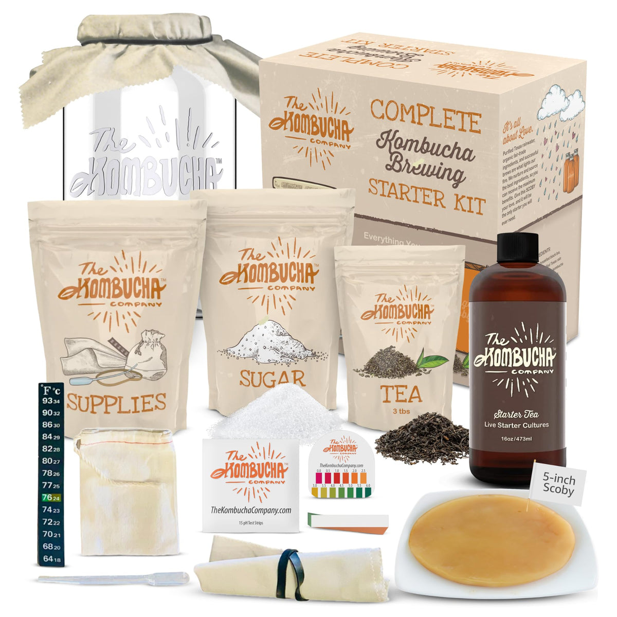 The Kombucha Company 5-inch SCOBY starter for at-home fermentation.