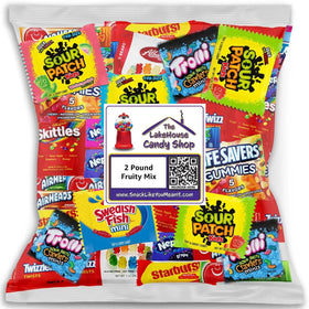 The LakeHouse assorted candy variety pack, 2 lb, colorful display ideal for parties.