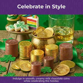 The Madelaine Chocolate Co gift tray decoration featuring embossed gold coins.