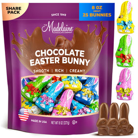 The Madeleine Easter bunny in six color foils, perfect for Easter baskets.