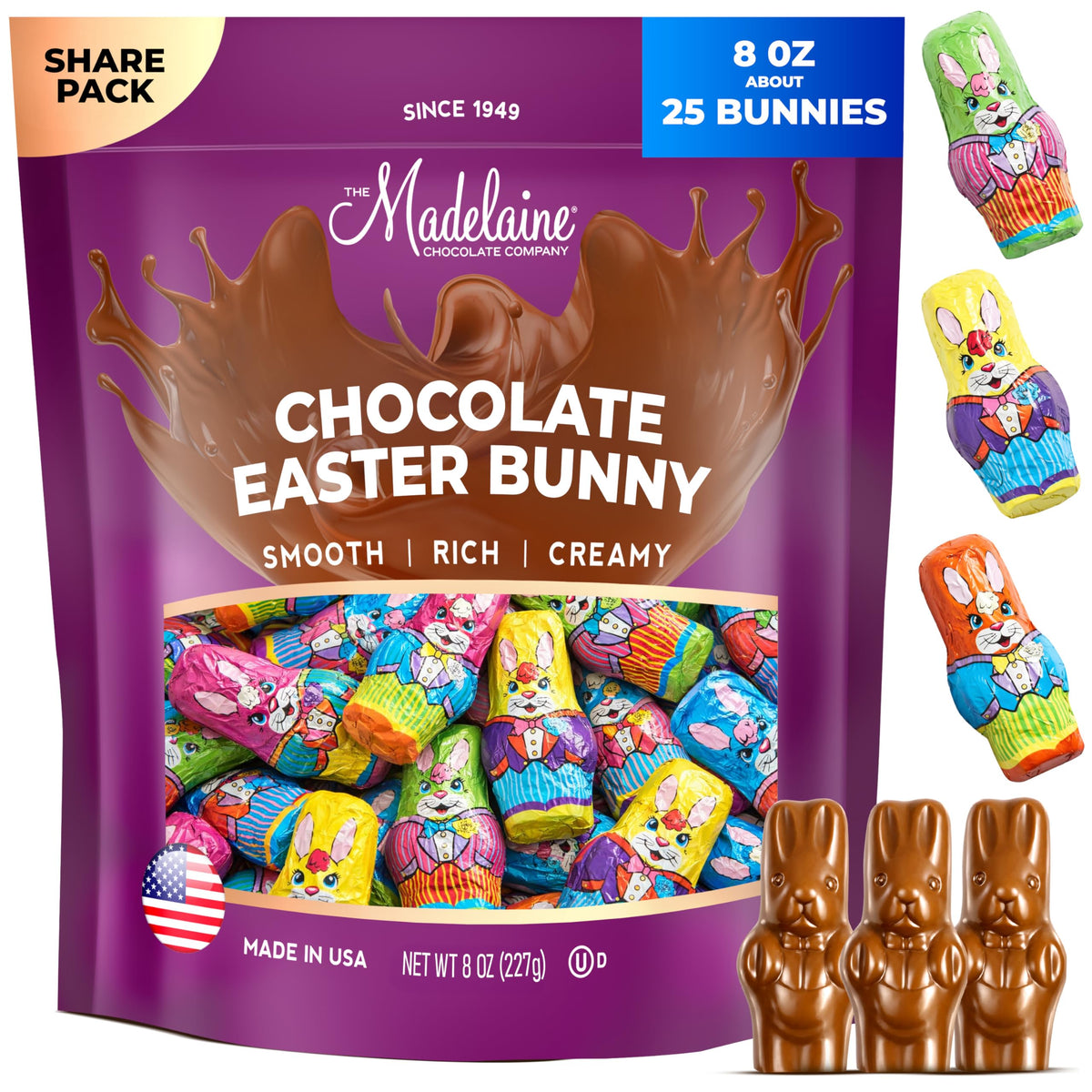 THE MADELAINE CHOCOLATE COMPANY Madelaine Easter Chocolate Bunny—premium milk chocolate ideal for Easter baskets.