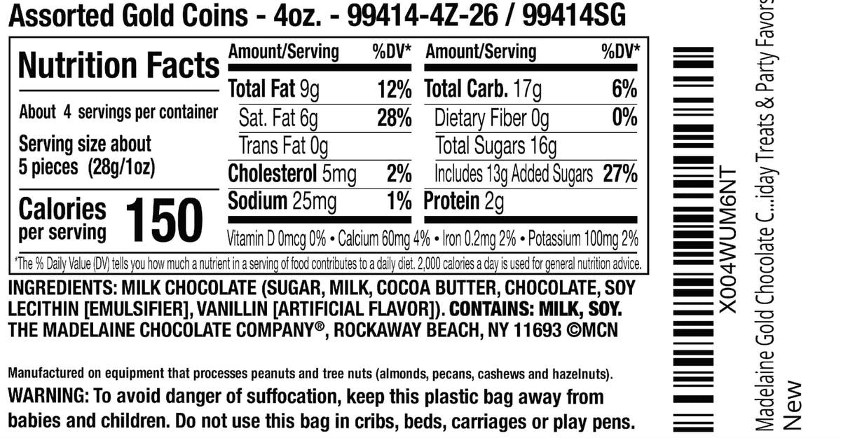 Assorted coin sizes shown to illustrate about 20 pieces per 4 oz bag for sharing.