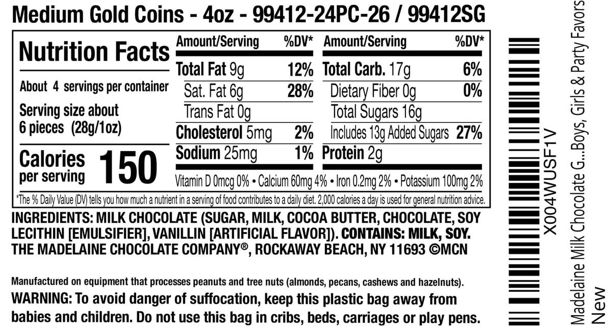 The Madeleine Chocolate Company Madelaine milk chocolate coins offering a melt-in-mouth moment.