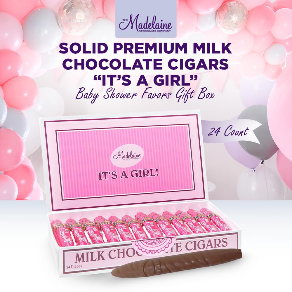 Madelaine Italian pink foil wrap highlights festive packaging for baby announcements