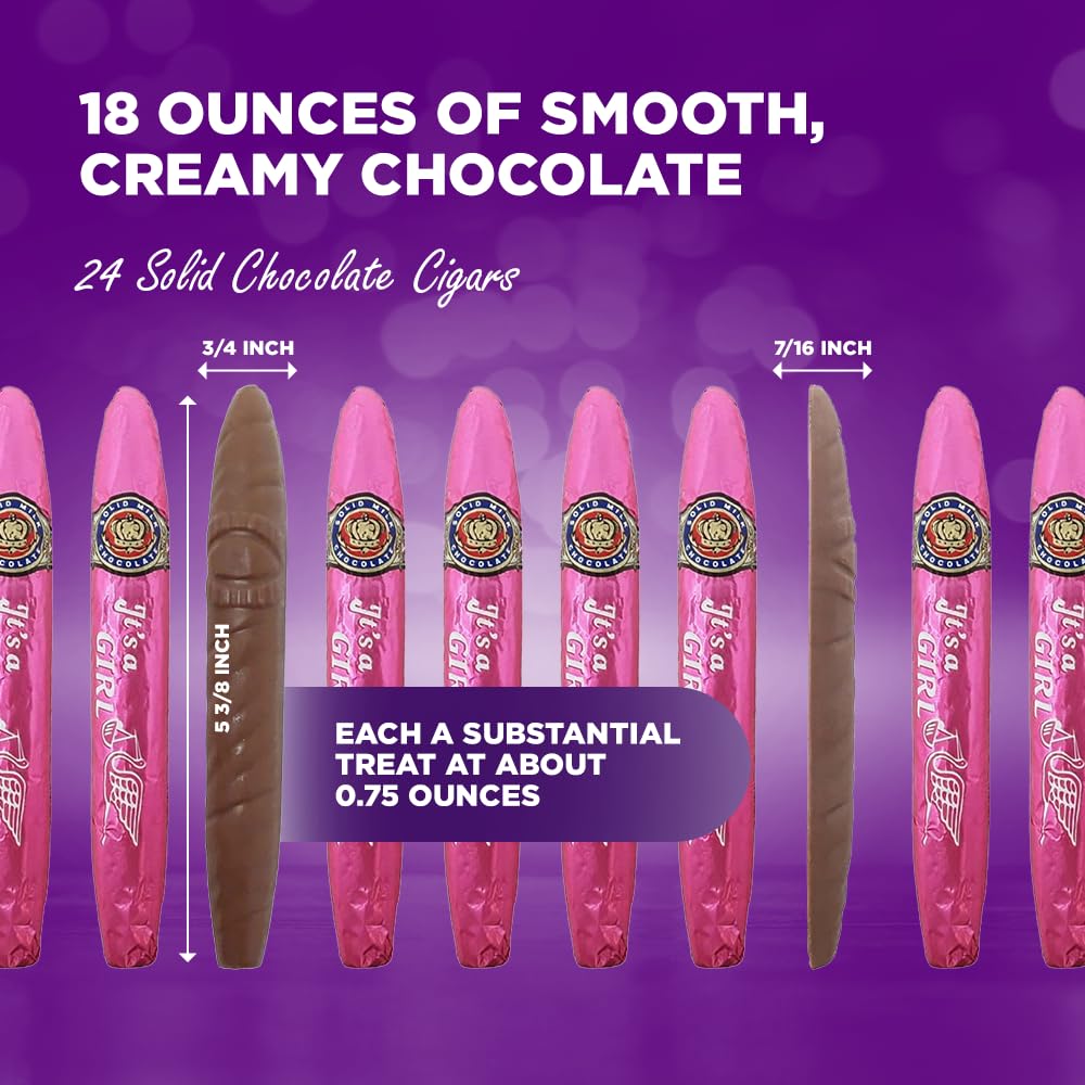 Wrap shows a stork band and It's a Girl message on the cigars