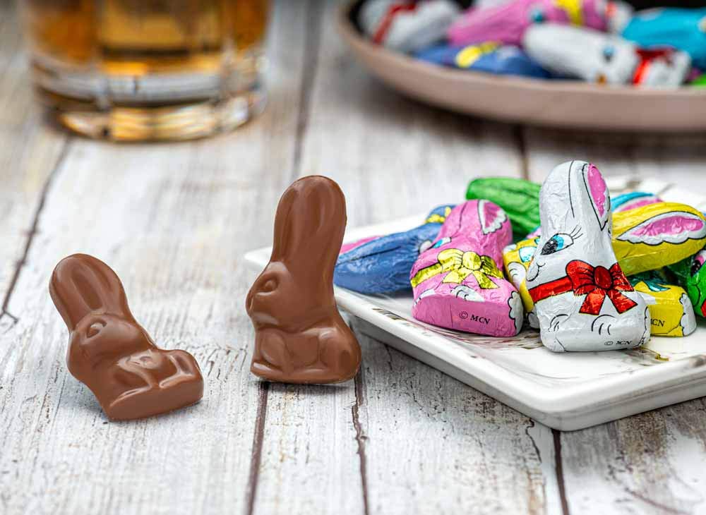 The Madeleine premium milk chocolate bunny, ideal for gifting.