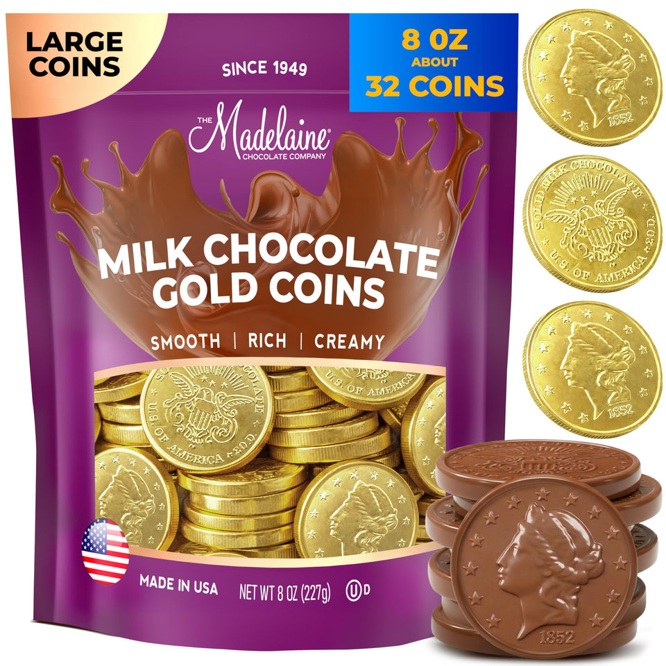 The Madeleine Easter coins with gold foil wrap for festive baskets.