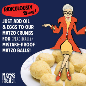 Brooklyn small-batch production seal on The Matzo Project packaging
