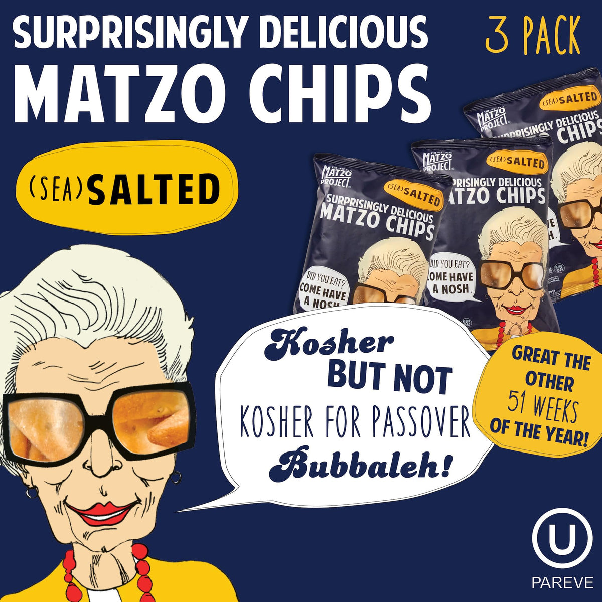 The Matzo Project Matzah Flatbread Chips for dipping hummus.