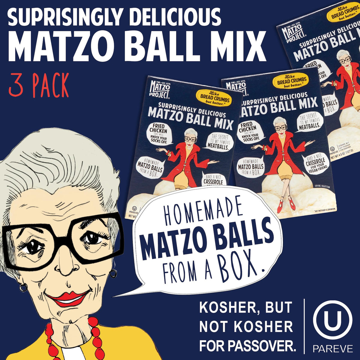 Closeup of The Matzo Project matzo ball mix ingredients