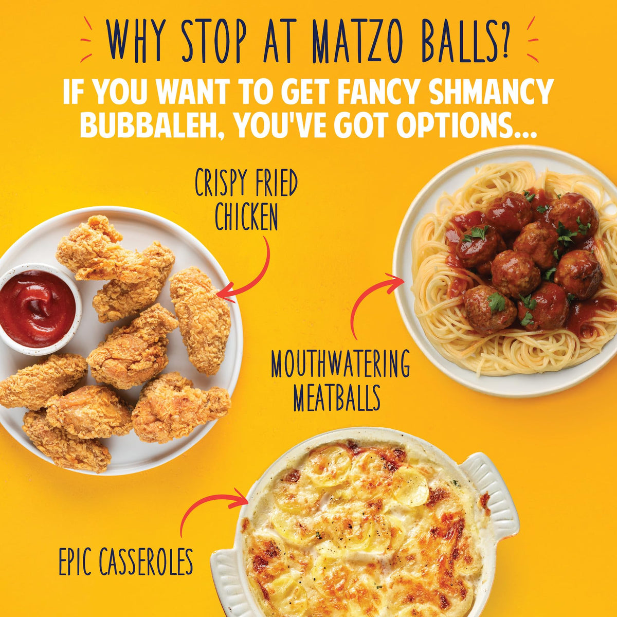 Plated matzo balls from The Matzo Project for serving