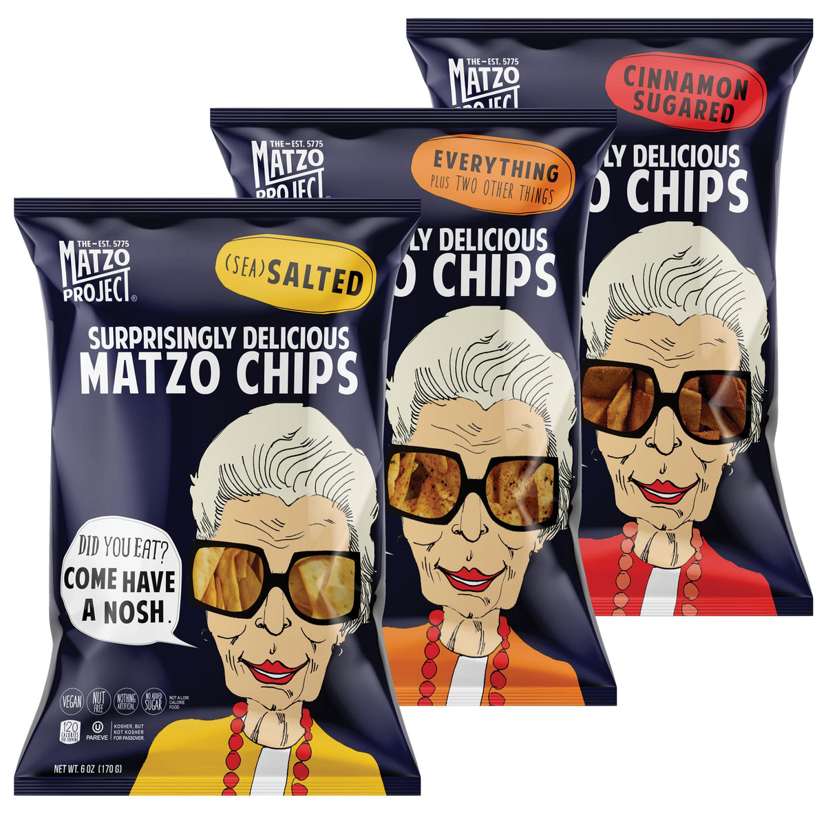 The Matzo Project matzo chips sea salt, perfect for dipping and on-the-go snacking.