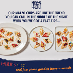 The Matzo Project Vegan Nut-Free Matzo Chips, allergen-friendly snack option.