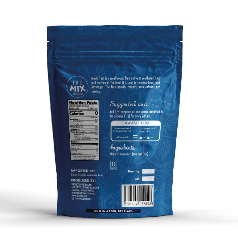The Mix Superfoods Monk Fruit Pure front package highlights natural clean sweetener