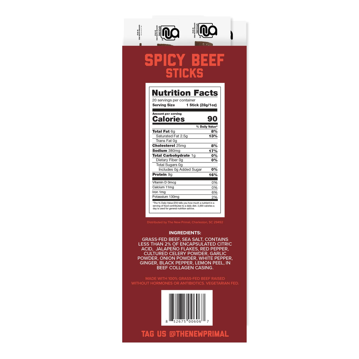 The New Primal beef sticks on kitchen counter showcase convenient protein.