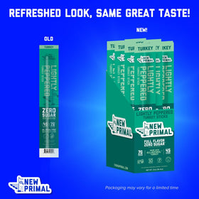 Keto-friendly and paleo-compatible badges accompany the sticks in nutrition-friendly branding.