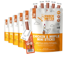 The New Primal Snack Mates chicken and maple sticks bulk pack for easy lunchbox snacking