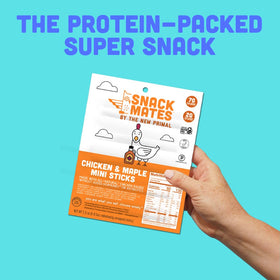 The New Primal Snack Mates chicken apple sticks offer portable, protein rich snacking