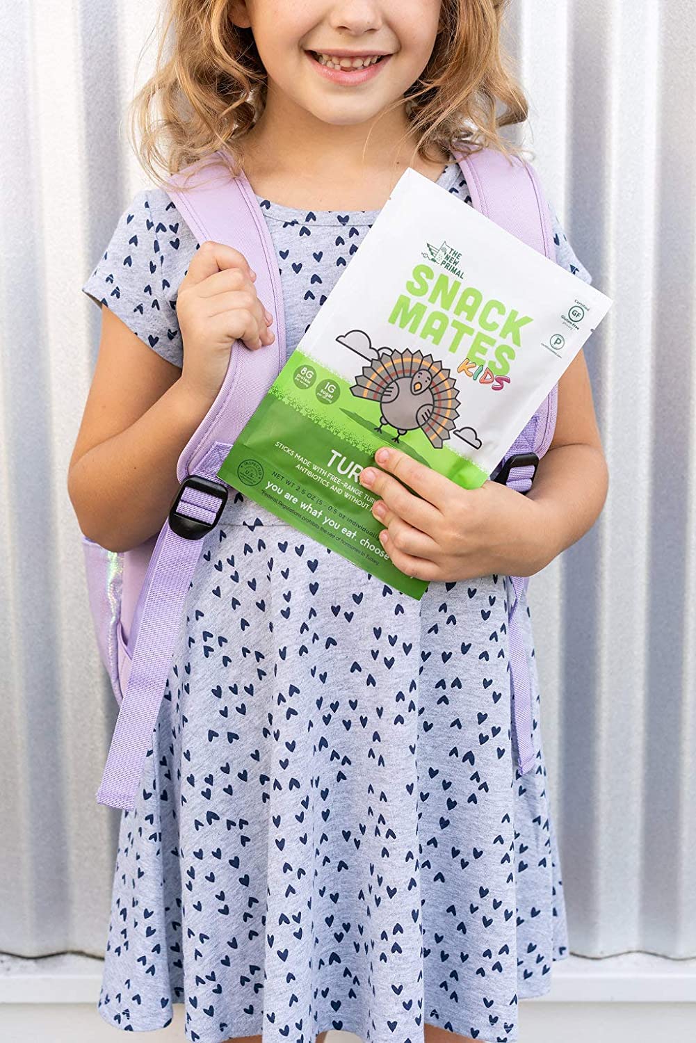 The New Primal Snack Mates nut-free turkey sticks for allergen-friendly lunches.