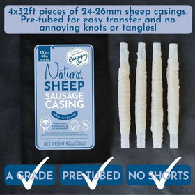 The New Zealand Casings Co Halal-certified sheep casings for easy stuffing.