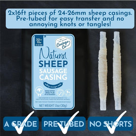 Pre-tubed sausage casing from THE NEW ZEALAND CASINGS CO for easy stuffing