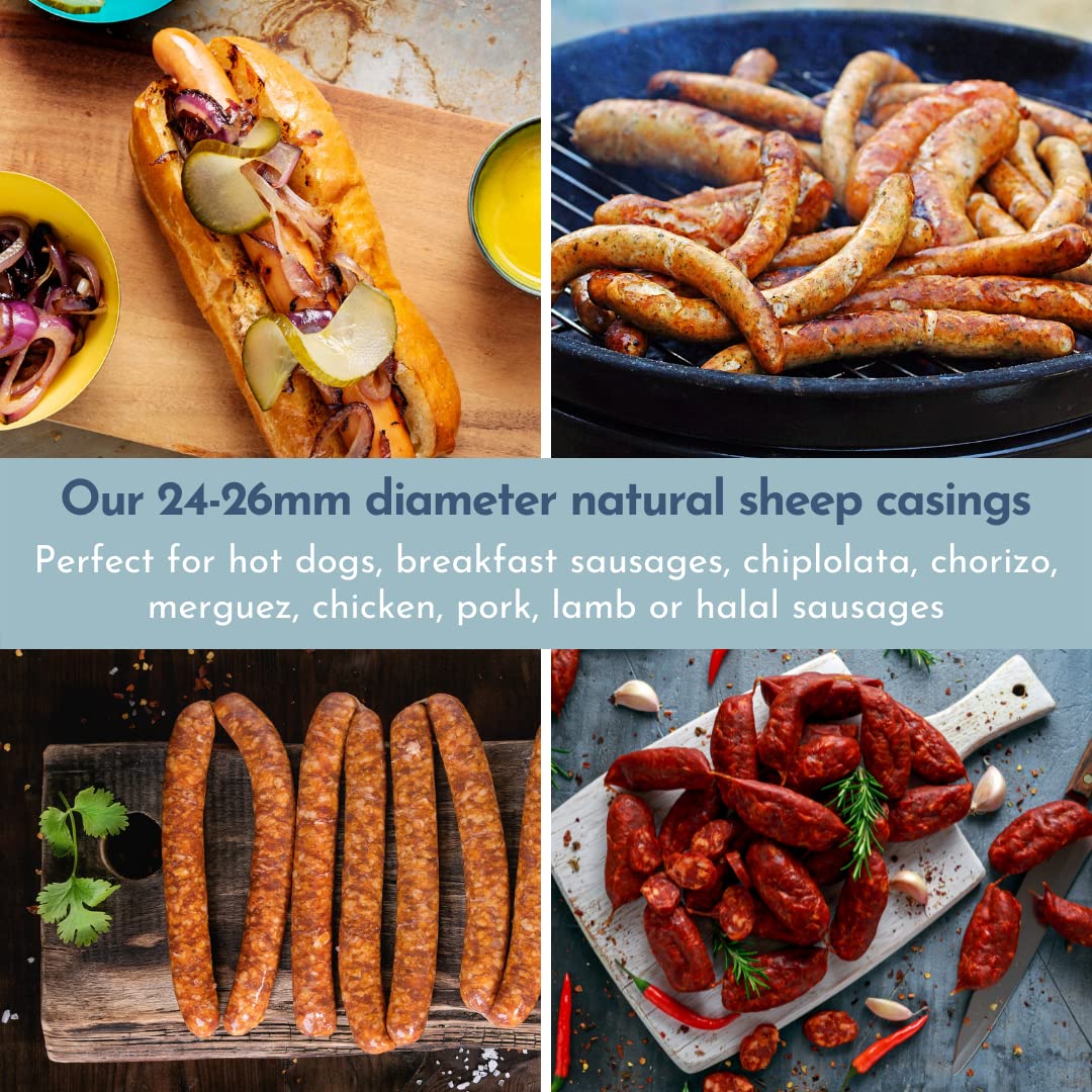 The New Zealand Casings Co natural semipermeable wall breathes flavors into sausages.