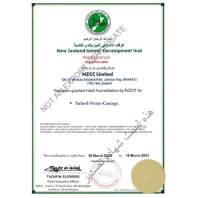 The New Zealand Casings Co natural lamb casing during smoking promotes flavor transfer.