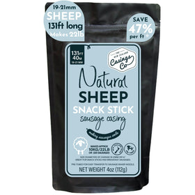 The New Zealand Casings snack-stick 19mm pack showcases natural lamb casings ideal for home sausage making.