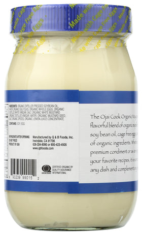 The Ojai Cook Regular Mayonnaise bottle back showing label details