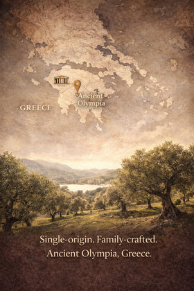 The Olive Temple family-run Olympia olive groves illustrating origin