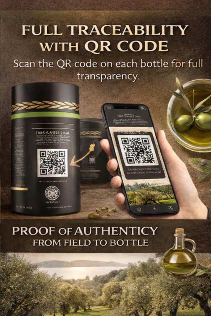 Bottle with QR code reveal traceability from harvest to table