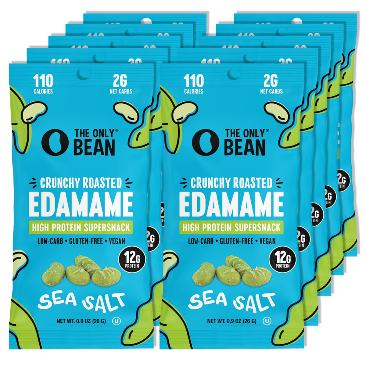 The Only Bean Crunchy Edamame Sea Salt serving ready to enjoy.