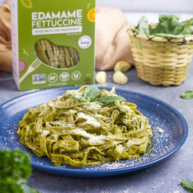 The Only Bean nutrition label highlights high protein and fiber per serving