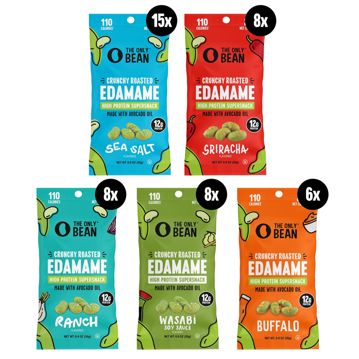 The Only Bean Buffalo flavor high protein snack for spicy crunch