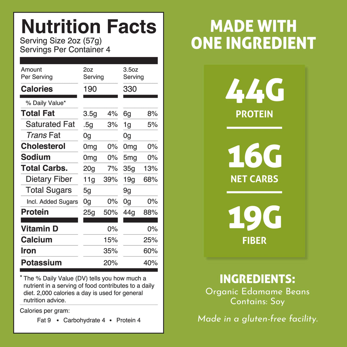 The Only Bean organic noodles package signals USDA organic and clean ingredients.