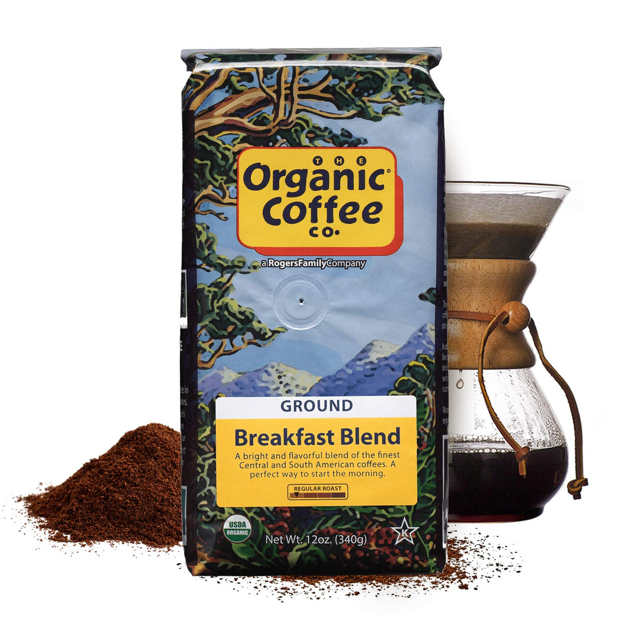 The Organic Coffee Co. Breakfast Blend brewed with any coffee maker for versatility.
