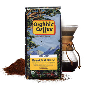 The Organic Coffee Co. Breakfast Blend brewed with any coffee maker for versatility.