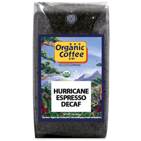 The Organic Coffee Co. Hurricane Decaf Whole-Bean Bag, rich aroma for smooth decaf mornings.