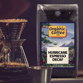 The Organic Coffee Co. Hurricane Eco Packaging highlights sustainable packaging for eco-friendly coffee.