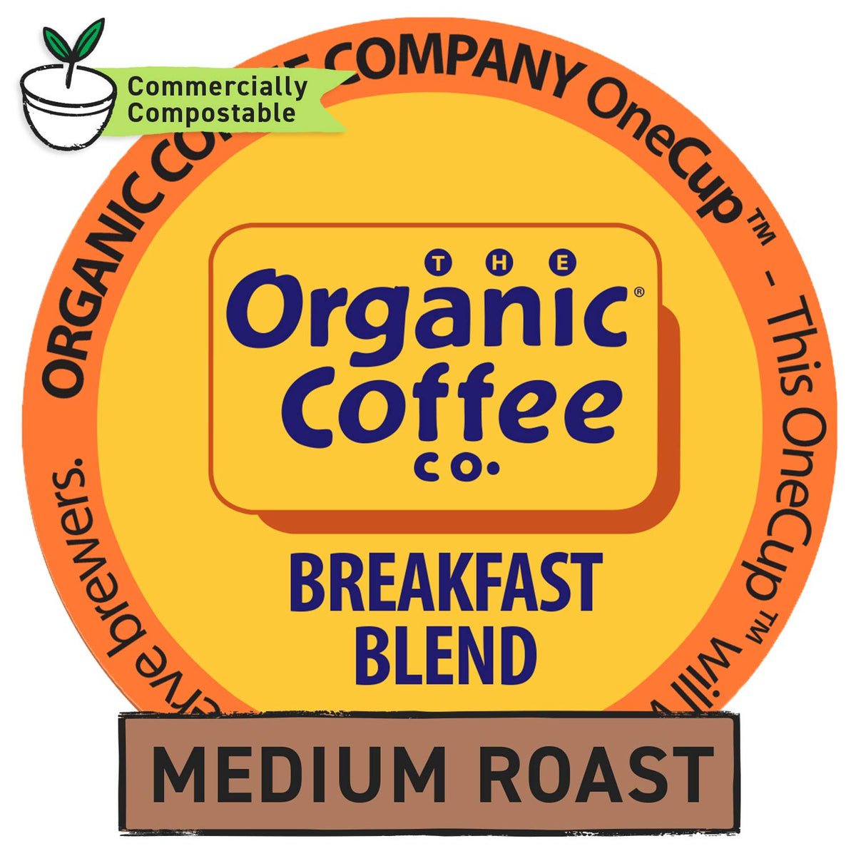 The Organic Coffee Co. OneCup pods fit Keurig machines for easy, consistent brewing.