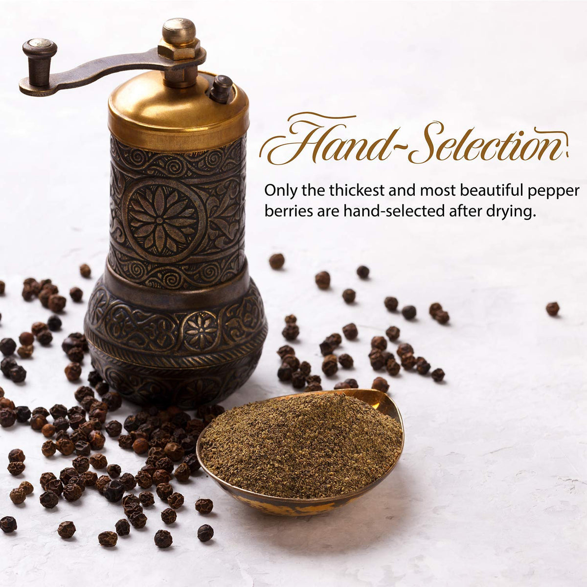 Larger peppercorns provide cleaner, aromatic flavor for everyday cooking.