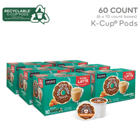 The Original Donut Shop Caramel Latte pod-pack shows convenient, quick coffee moments.