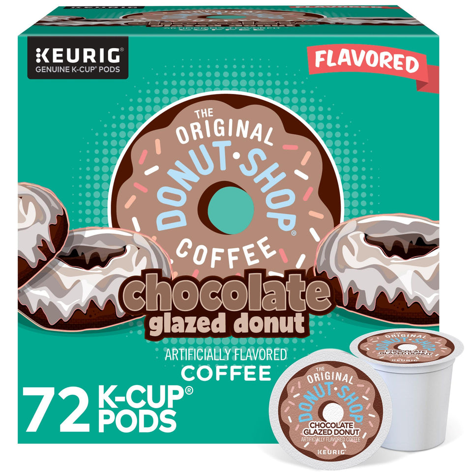 The Original Donut Shop coffee chocolate glazed donut pods, bold flavor for quick mornings.