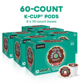 The Original Donut Shop Dark 60-count packaging highlights bold flavor.