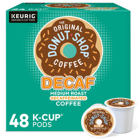 The Original Donut Shop Decaf K-Cup Pods pack shot, ideal for anytime decaf enjoyment.