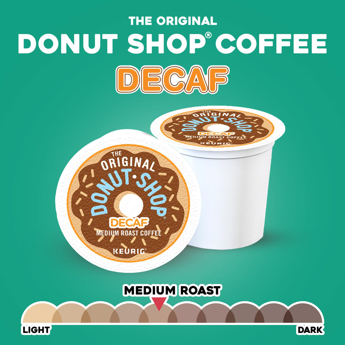 The Original Donut Shop Decaf K-Cup Pods come in recyclable packaging.