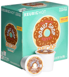 The Original Donut Shop Decaf K-Cups close-up showing built-in filter for quick brew
