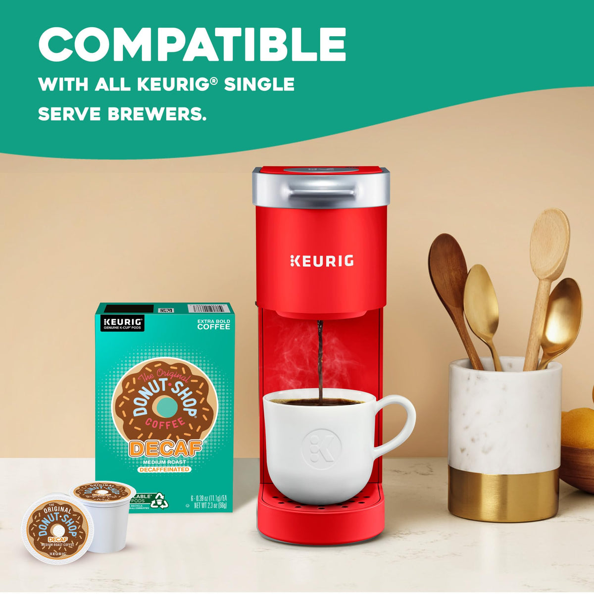 The Original Donut Shop Decaf K-Cups brew up to 12 oz